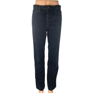 Uniqlo Women's Black Corduroy High Waisted Straight Leg Denim Jeans Pants Sz 27